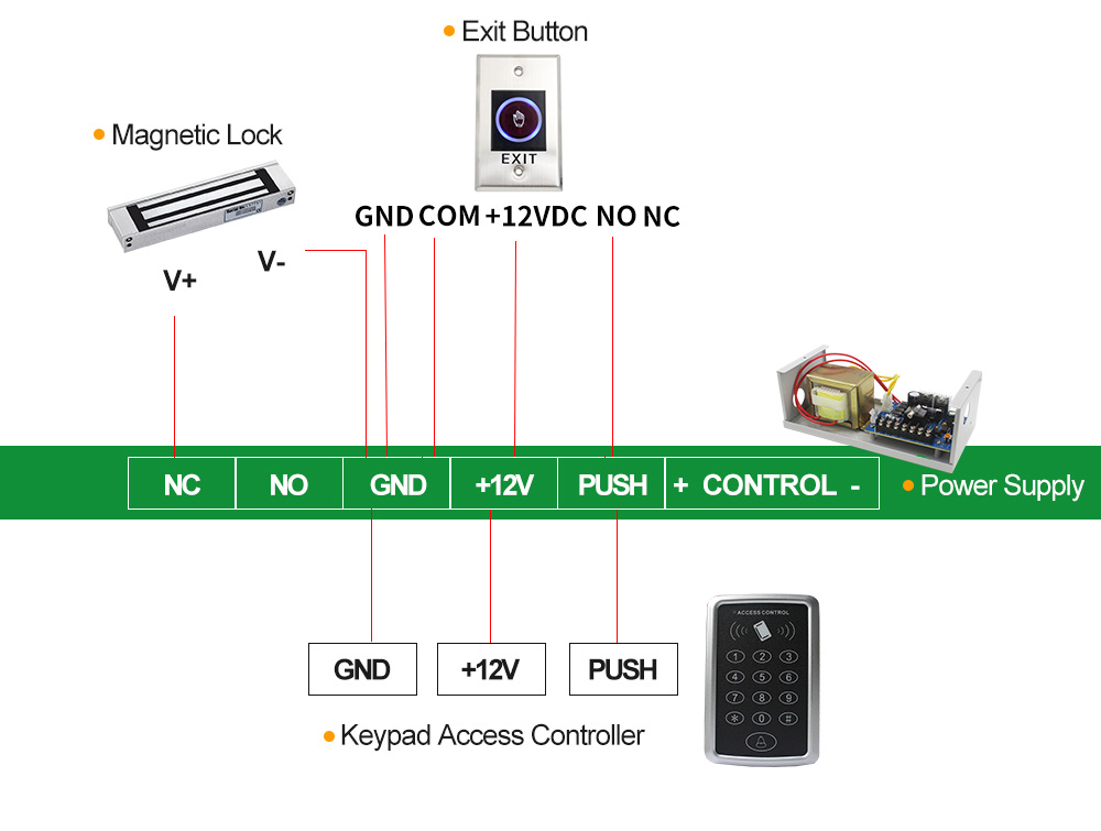 Touchless Surface Mount Exit Button T4NT - diagram 1