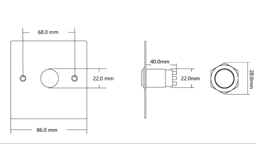 Waterproof Exit Button With LED S88622LS(NO/COM) S88622L(NO/NC/COM)  - image 2