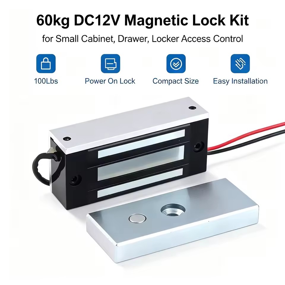 60kg 100Lbs Mini Magnetic Lock DC12V K-60KGA - image 2