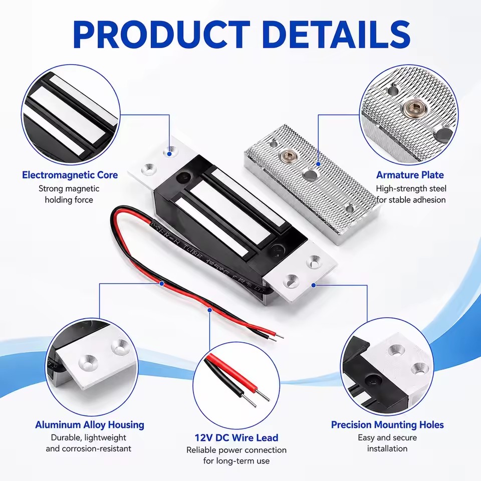 Concealed 60kg Mini Magnetic Lock DC12V K-60KGC - image 2