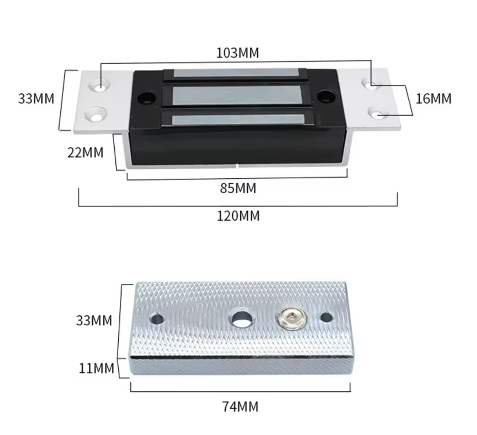 Concealed 60kg Mini Magnetic Lock DC12V K-60KGC - image 3