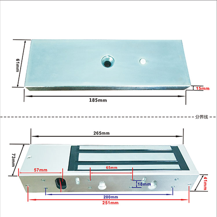 500kg Holding Force Electromagnetic Lock With LED (Red only) - image 2