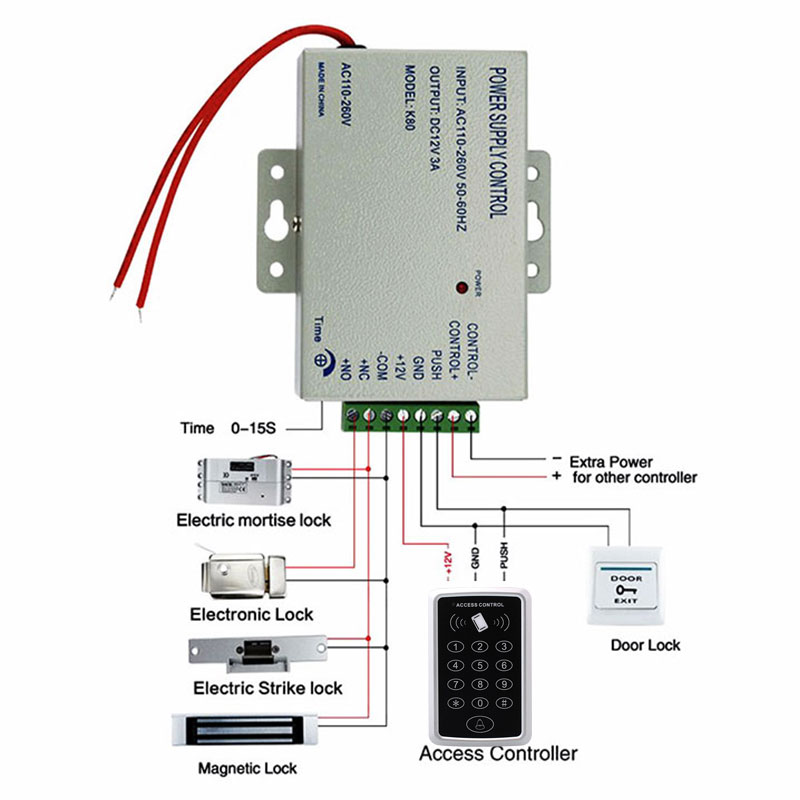T12D Standalone RFID Access Control Keypad - diagram 2